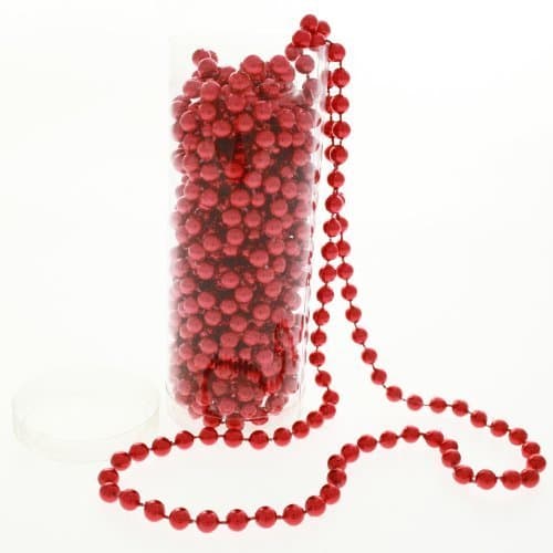 7.2m (24ft) Red Shiny Beaded Garland Tinsel Christmas Tree Decoration by Shatchi werchristmas Decoration