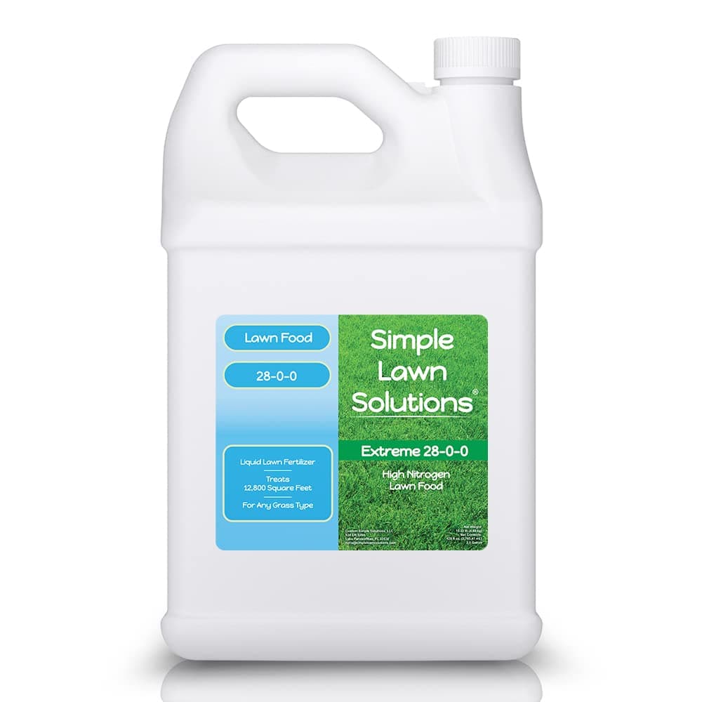 Maximum Green & Growth Fertilizer High Nitrogen 28-0-0 Lawn Food Liquid Fertilizer- Spring & Summer- Any Grass Type- Simple Lawn Solutions - Concentrated Quick & Slow Release Blend (1 Gallon)