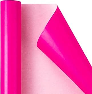 WRAPAHOLIC Solid Color Premium Pearl Glossy Wrapping Paper, Hot Pink Matte Gift Wrapping Paper - Perfect for Wedding,Valentine's Day,Birthday,Party(17in x 32.8ft Roll, 46 Sq. Ft)