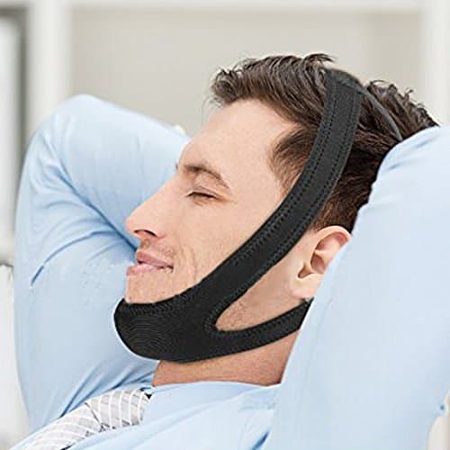 Dreamerd Snore Chin Strap,Adjustable Anti-Snoring Jaw Chin Strap Stop Snoring Strap for Women Men (Black)
