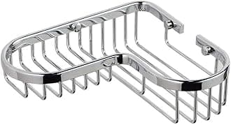 Sanliv Corner Wire Soap Basket Shower Caddy in Chrome Plated Brass