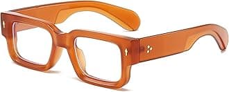 Square Thick Frame Glasses for Women Men Chunky Rectangle Blue Light Glasses Non Prescription Eyeglasses