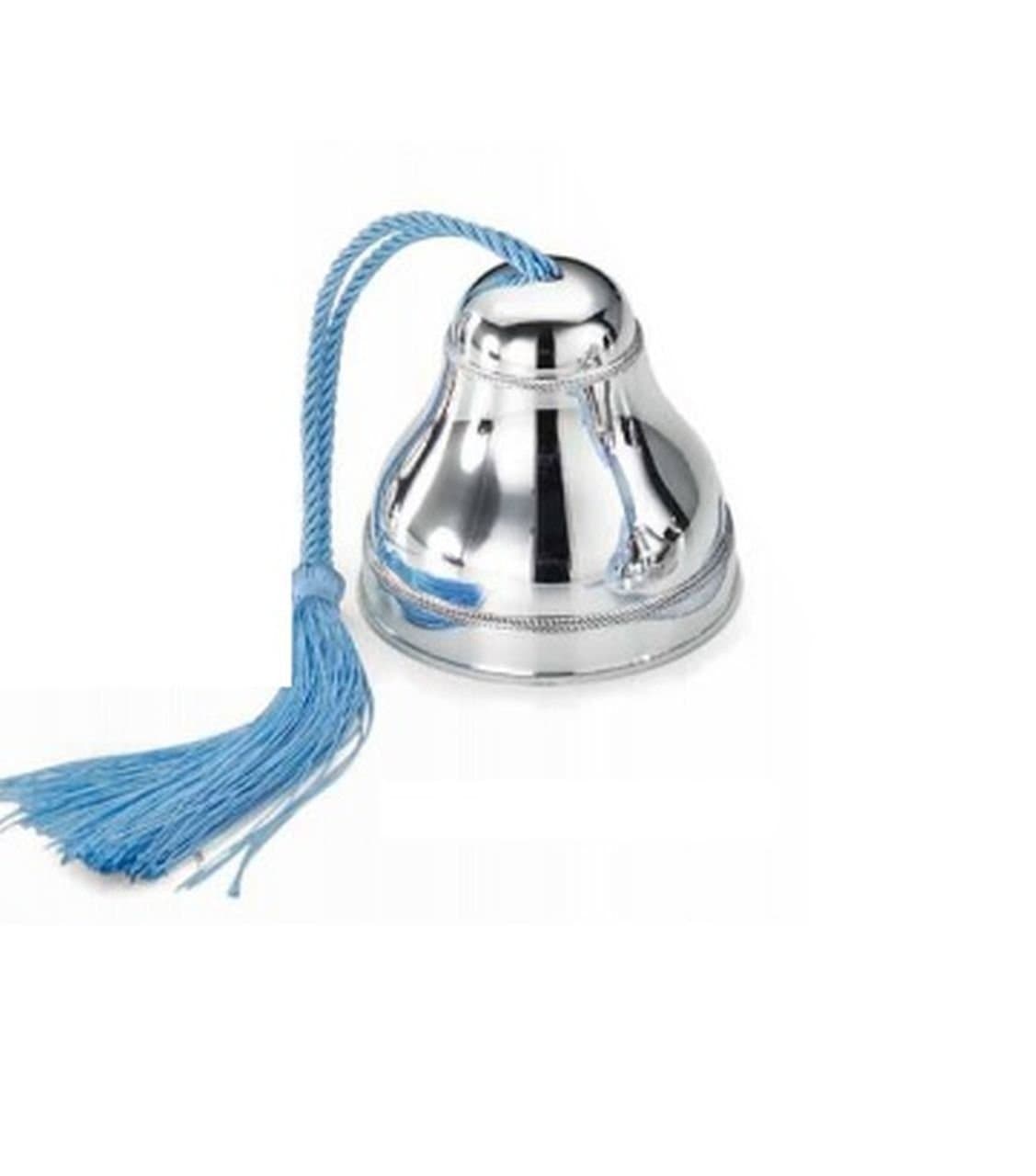 Silver carillon with baby blue cord cod.88.X01000M cm 8h diam.8 by Varotto & Co.