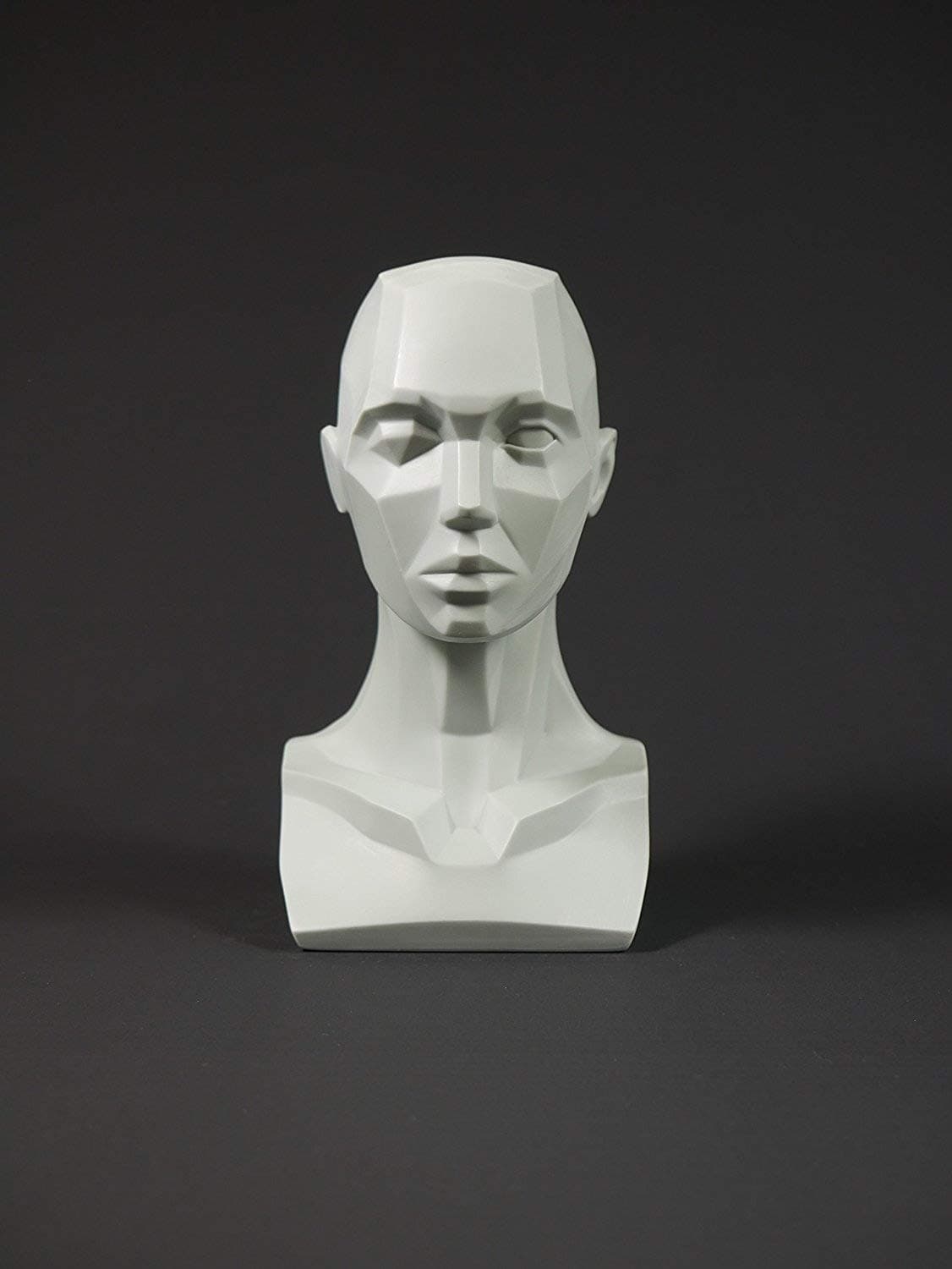 Female Planar Bust: 6.4 Inch Tall Head Sculpt, Grey Resin