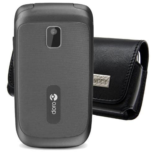 MTT, leather phone case for Doro 6520 with belt clip and safety strap