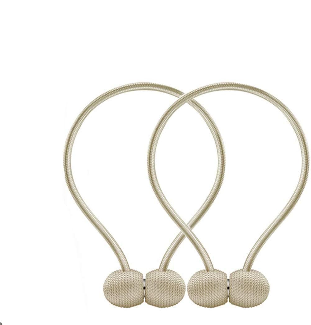 Excefore Window Curtain Tiebacks Clips VS Strong Magnetic Tie Band Home Office Decorative Drapes Weave Holdbacks Holders European Style 1 Pair Curtain Clips Rope Holdbacks Holder