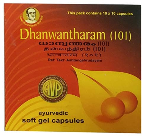 Dhanwantharam 101 Soft Gel Capsules by AVP - 100 Capsules