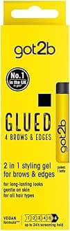 Glued for Brows & Edges 2 in 1 Wand Eyebrow Gel, 72hr Hold, No White Residue or Stickness, Vegan, Silicone Free, Alcohol Free, 16 ml