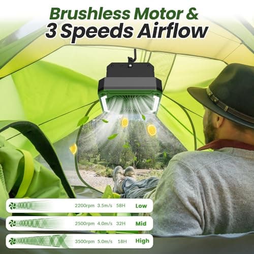20000mAh Portable Fan Rechargeable with Solar Panel 2-in-1, 3 Speeds Cordless Battery Powered Fan with Led Lantern,Timer, Quiet USB-C Table Fan for Travel Tent Hurricane Office Home Bedroom(Green)