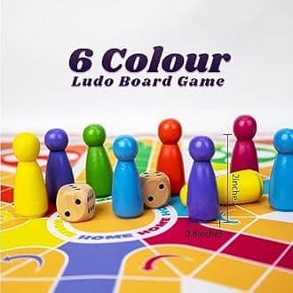 20 Inches Ludo Board Game, 6 Players, Family Gathering & Party Night, Ages 8+