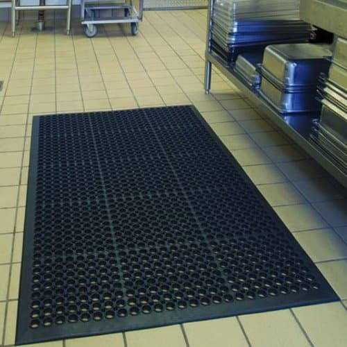 OASIS FOX 1 pc Heavy Duty Black 36x60 inch Restaurant/Bar Anti-Fatigue Rubber Floor Mat for Kitchen Bar Rubber Floor