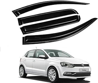 ShopClub Front Rear Left and Right Unbreakable Door Window Visor Wind Rain Guard Deflector Trim Compatible with Volkswagen Polo (2009Onwards)
