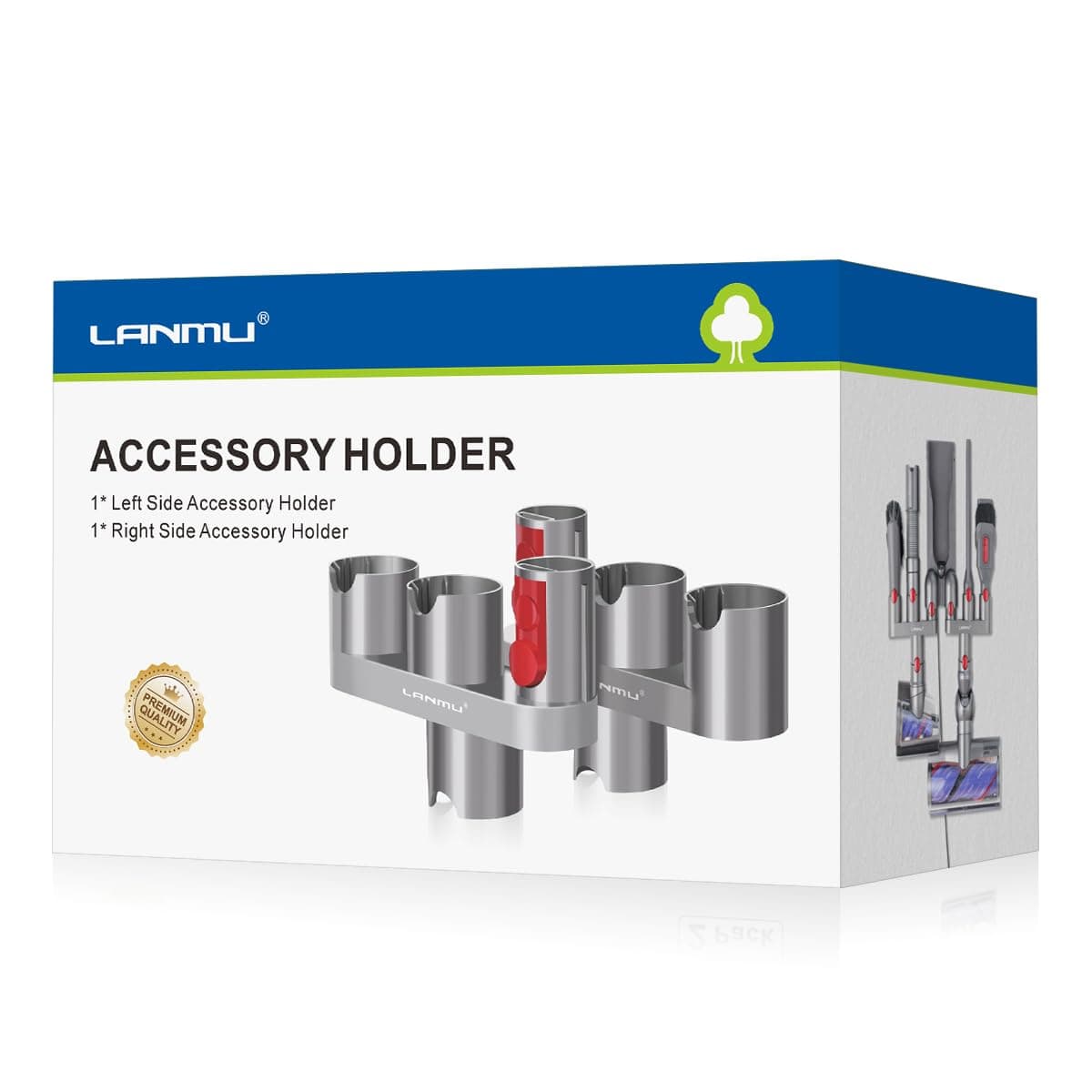 LANMU Docks Station Accessory Holder Attachments Organizer Compatible with Dyson V11 V10 V8 V7 Cordless Stick Vacuum Cleaner, Wall Mount Accessories for Dyson Vacuums - Pack of 2