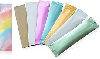 200Pcs Coffee Sugar Bag Heat Seal Aluminum Foil Plastic Bags Matte Colored Ziplock Bags Open Top with Tear Notch Zipper Pouch Food Saver Bag Short Term Food Storage Packaging