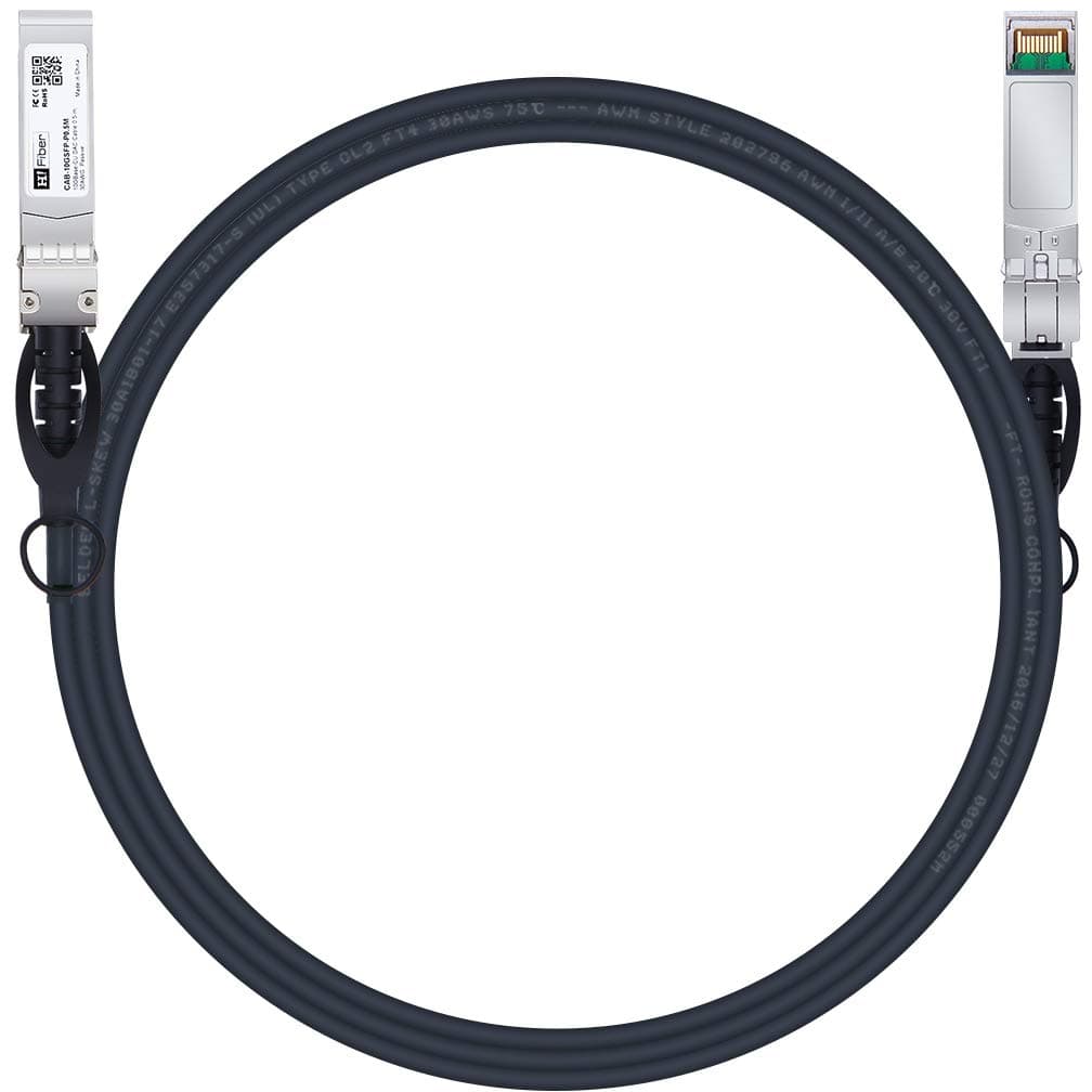 H!Fiber SFP+ Cable, 10G SFP+ DAC, 3M(9.8ft), Passive Direct Attach Copper Twinax Cable for Cisco SFP-H10GB-CU3M, Ubiquiti UniFi UC-DAC-SFP+, Meraki, Mikrotik, Fortinet, Netgear, D-Link and More