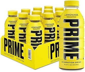 Prime Lemonade Hydration Drink, 16.9 fl oz ℮ 500 ml, 12 Pack