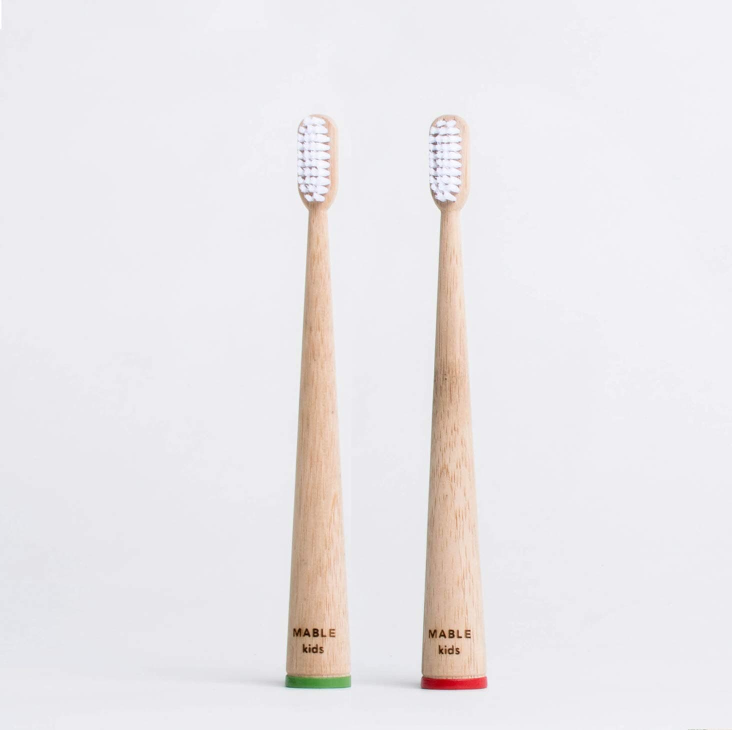 MABLE Kids Bamboo Toothbrush, Soft Bristles - 2 Pack