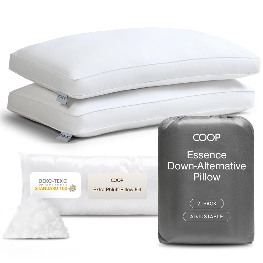- Essence Down Alternative Pillow Set of 2, Queen Size, Best Pillows for Sleeping, Adjustable Alternative to Down Pillows, Luxury Hotel Pillow for Back, Stomach or Side Sleepers