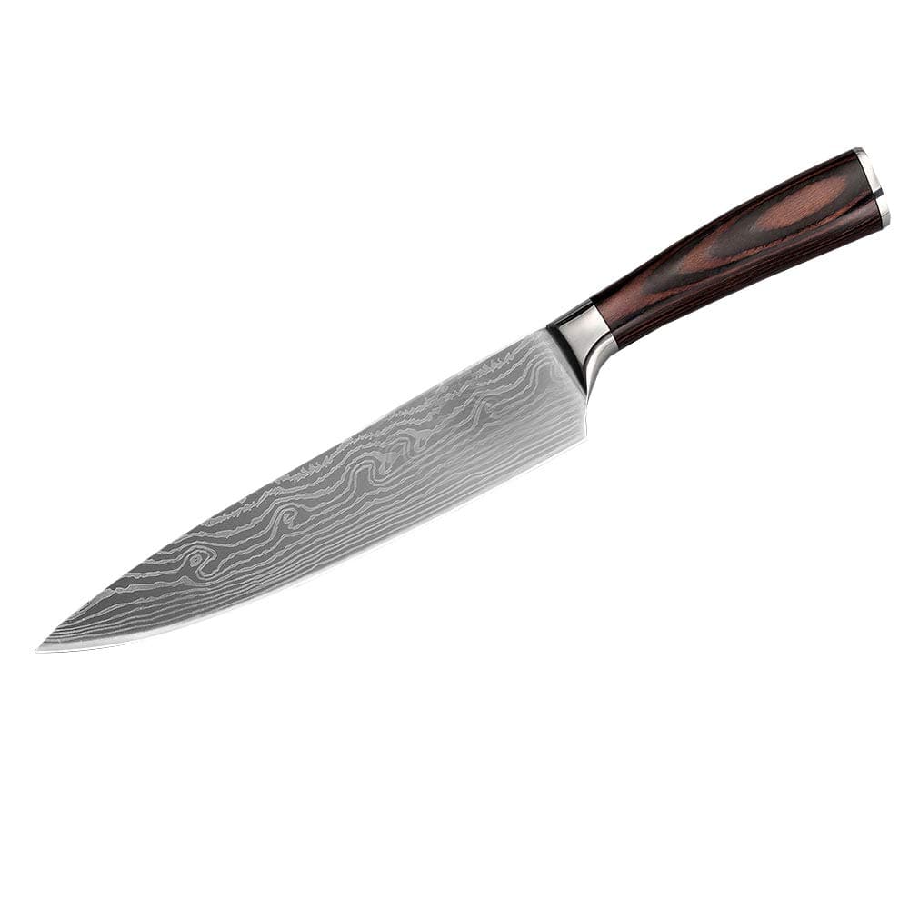 Sumyth Chef German Steel-8 inch, High-Carbon Stainless, Extra Sharp Full Tang Kitchen Knife, Ergonomic Handle, Black