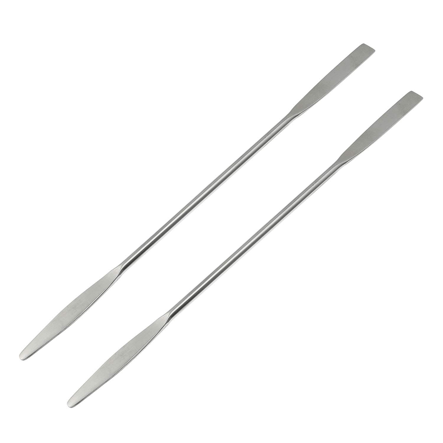 Maxmoral Stainless Steel Lab Laboratory Mini Double-Ended Spatula Semi-Micro Shovel Tapered Arrow End Flat Ends 50 mm X 9 mm