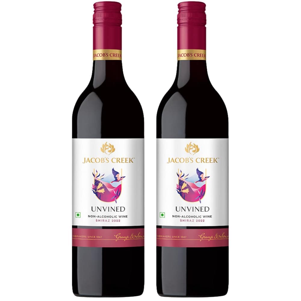 Jacob's Creek Unvined Shiraz Non Alcoholic Red Grape Still Wine 750Ml (Pack Of 2 Bottles)