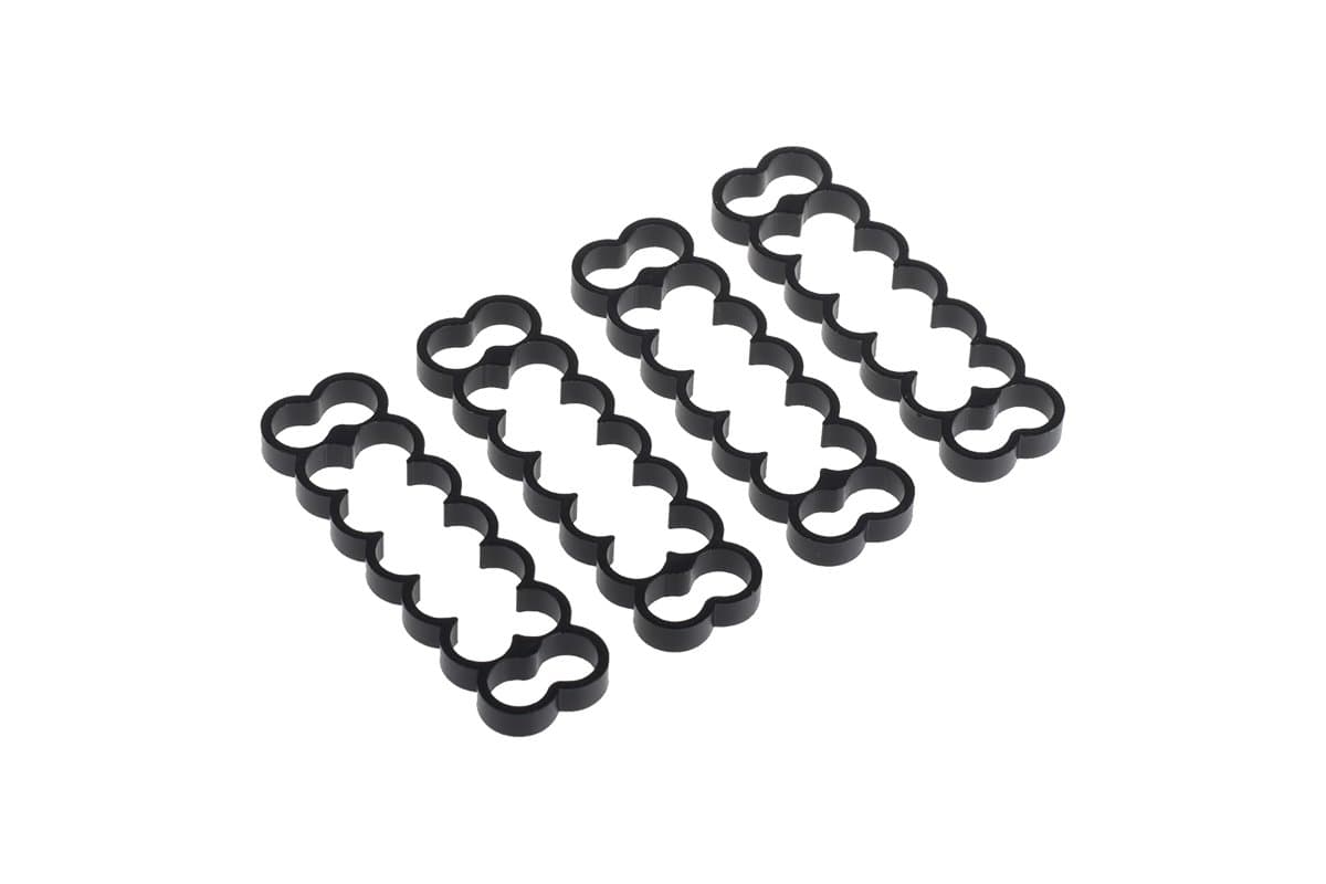 Alphacool Eiskamm Alu X14 Sleeved Cable Comb, 4mm, Black, 4-Pack