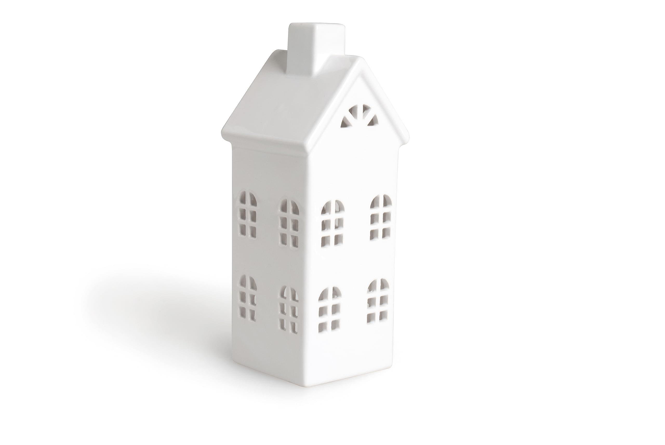 Excelsa House Lantern, Ceramic, White, 8 X 8 X 23 cm