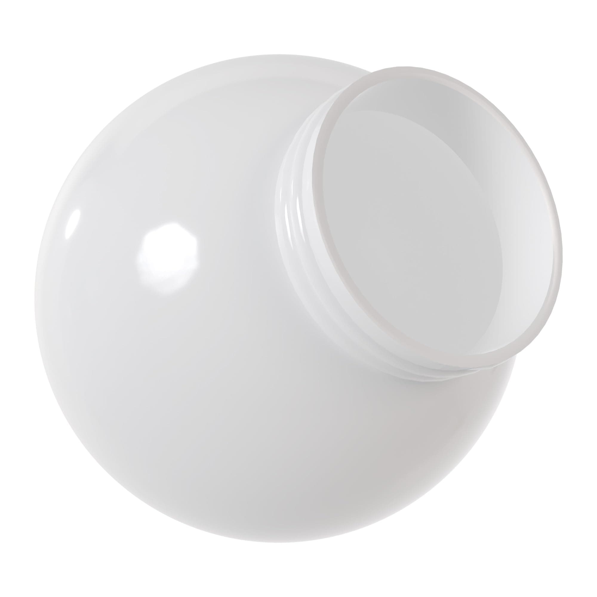 KastLite 6" White Acrylic Globe Lens with 3.14" Screw Neck - USA Made Outdoor Lamp Post Globe Light Fixture Cover Replacement - Round Plastic Lighting Diffuser Shade for Exposed Bulb Pole Lights