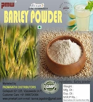 Pmw - Barley Atta - Jar Pack - Whole Hulled Barley Grains Powder - Jav - Hordeum Vulgare - 1 Kilo