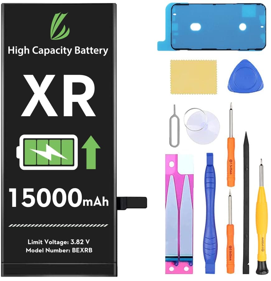 Battery for iPhone XR, 15000 mAh High Capacity Replacement Battery for iPhone XR (A1984, A2105, A2106, A2107, A2108) with Full Set Repair Tool Kit 2025new