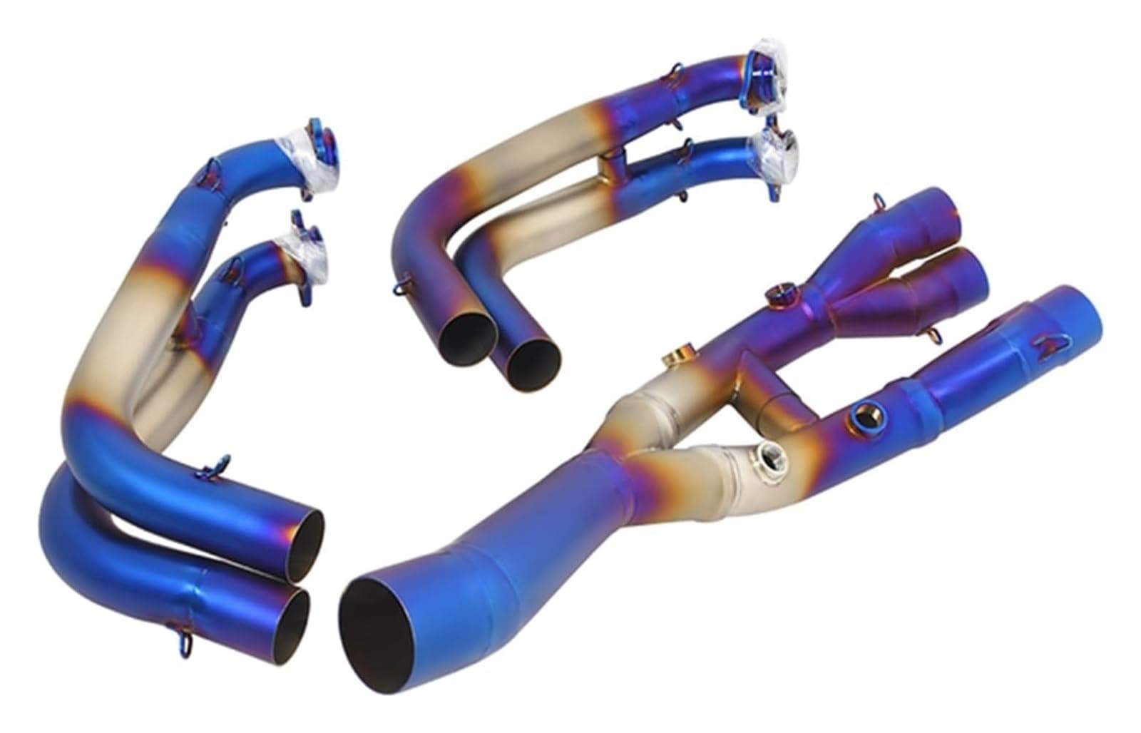 For B&MW S1000RR S 1000 RR 2019 2020 2021 2022 2023 2024 Motorcycle Exhaust 60mm Escape Slip On Front Link Connection Muffler Motorcycle Exhaust Muffler(Blue)