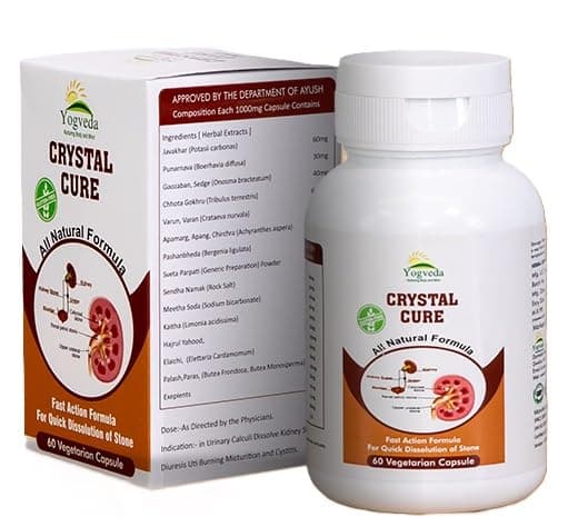 - Crystal Cure Capsule Kidney Detox | Natural Diuretic & Dissolution 100% Natural Supplement - 60 Tablets