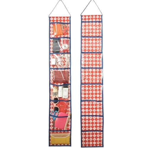 Red 8 Pockets Waterproof Wall Hanging Pocket Organizer Closet Storage Hanger