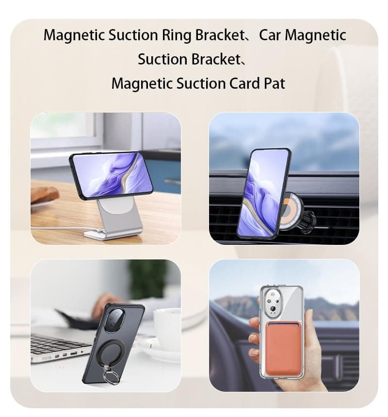 Brand Pro Case for Honor 200, Ultra-Thin TPU Frame, Magnetic Ring for Wireless Charging & Car Mount, Designed for Honor 200 - Clear