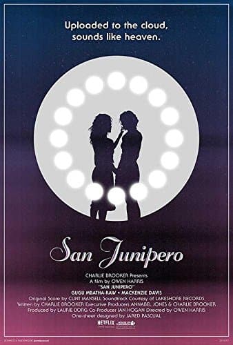 Black Mirror TV Show San Junipero " Uploaded In The Cloud … " Kelly Booth Gugu Mbatha-Raw Yorkie Mackenzie Davis 12 x 18 Inch Multicolour Rolled Poster