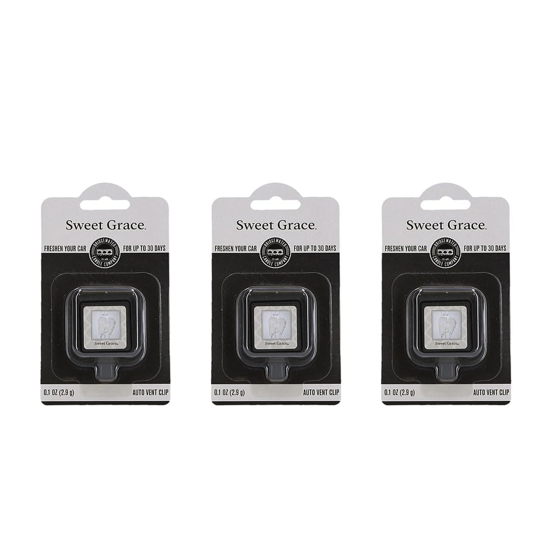Candle Auto Vent Clip 3 Pack Long Lasting Car Air Freshener-Sweet Grace