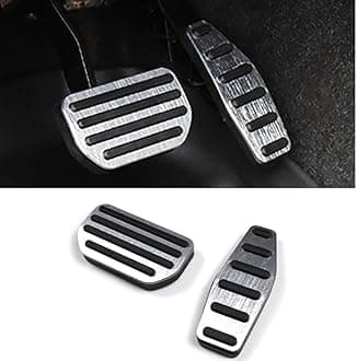Aluminium Alloy/Rubber Fit for Suzuki Jimny 2/4Door Automatic Transmission 2019-2025，Brushed Auto Brake Pedal Pad Gas Accelerator Pedal Cover Car Refit Accessories (Silver)