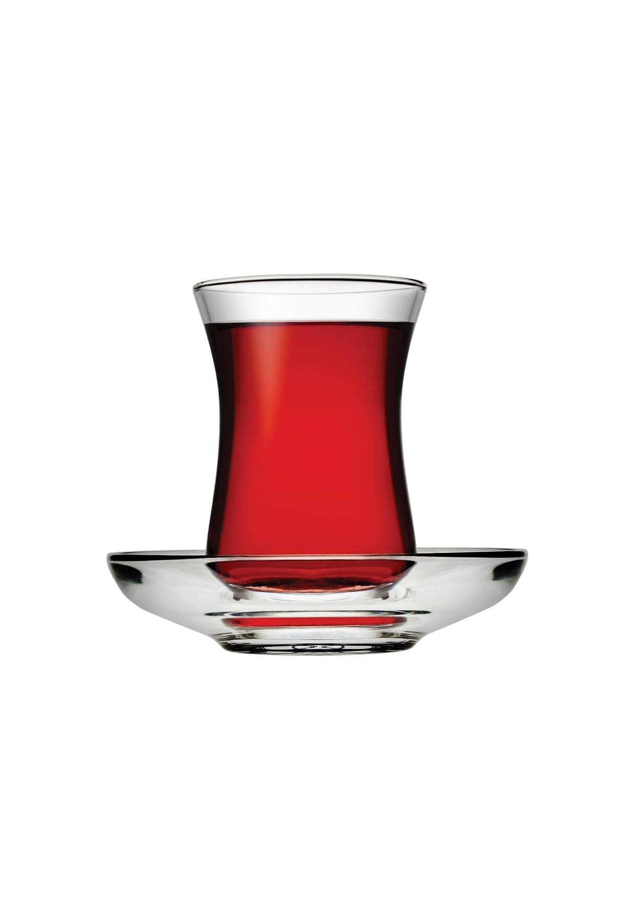 Pasabahce Turkish Tea Glass & Saucer Set - Design - Set of 6, 120 ml - Dishwasher-Safe Turkish Tea Glasses