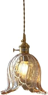 SIYGANK Amber Glass Pendant Lights Kitchen Island Nordic Modern Pendant Lighting Industrial Farmhouse Chandelier Clear Blown Glass Green Hanging Lamp For Bedroom Dining Room Bathroom Living Room
