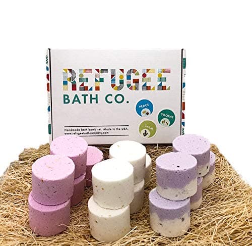 Variety Pack Bath Bombs 3.0 oz. Each Cocoa Butter Support Refugee Employment in USA(Variety 15 Pack: Serenity)