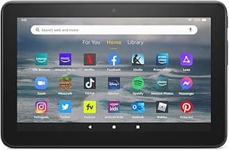 Like-New Amazon Fire 7 tablet (newest model) 7” display, read and watch, under $60 with 10-hour battery life, 16 GB, Denim