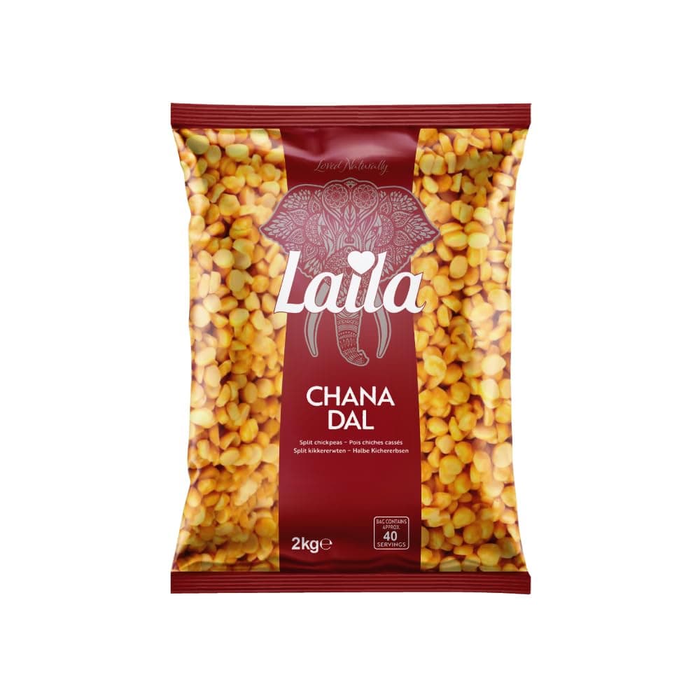 Laila Chana Dal 2Kg, Premium Split Chick Peas, Deliciously Nutty Chickpeas (Split), Protein-Rich Split Chickpeas