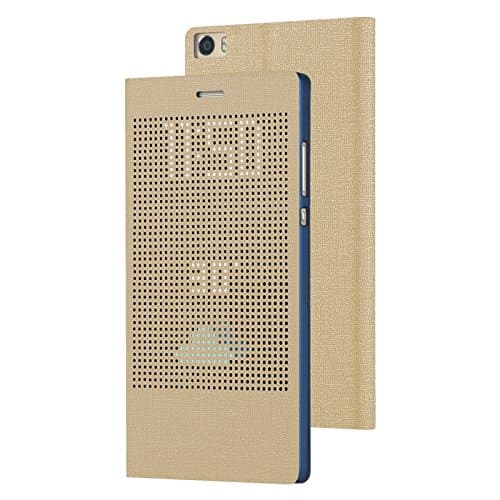 ROSON Slim Dot View Retro Flip Phone Case Cover (Gold)