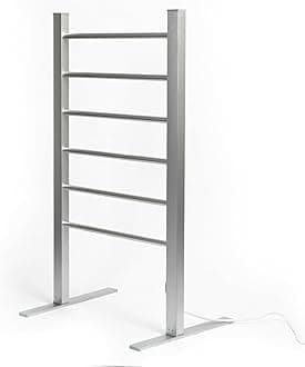 Status 100W 6 Bar Aluminium Heated Towel Rail, Free Standing Electric Dryer, Silver (AHTR-100W1PKB)