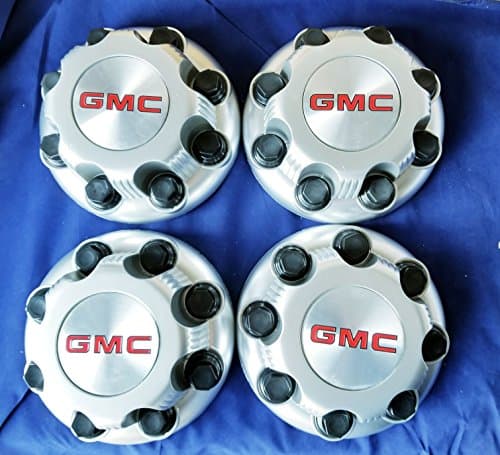 JDM WORLD 4 X GMC HD 8 Lug Silver Painted Center Caps Hubcaps Wheel Cover, 2000-2013# 15006332 15052379 5195 5198 C5195 5198S Savana Sierra Yukon Van 2500 3500 Pickup Truck SRW