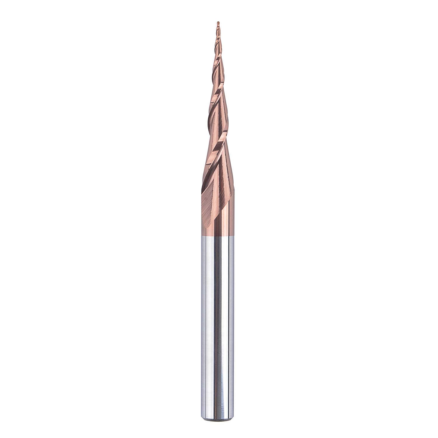 SpeTool Tapered Ball Nose End Mill 1/4" X 3" with 0.5mm Tip Diameter(0.25mm Radius) Ball Nose 5.26Deg for CNC Machine Engraving Carving Bits H-Si Coated