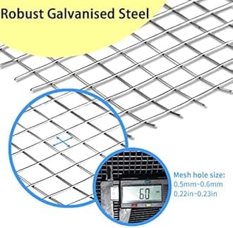 Rodent Proofing Galvanized Wire Metal Mesh - 6m x 200mm Blocks Rats, Mice, Mouse, Squirrel & Bird Access Internal & External Pest Prevention for Filling In Gaps Around The Home & Garden
