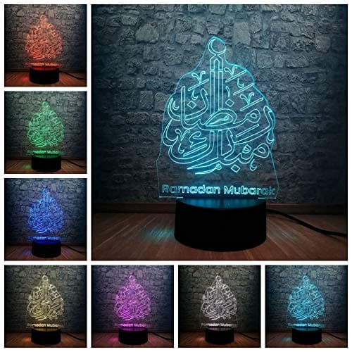 Moon on top Ramadan Mubarak 3D LED Lamp Bedside Table Lamp Sleep Lighting Decor Night Light Atmosphere lamp