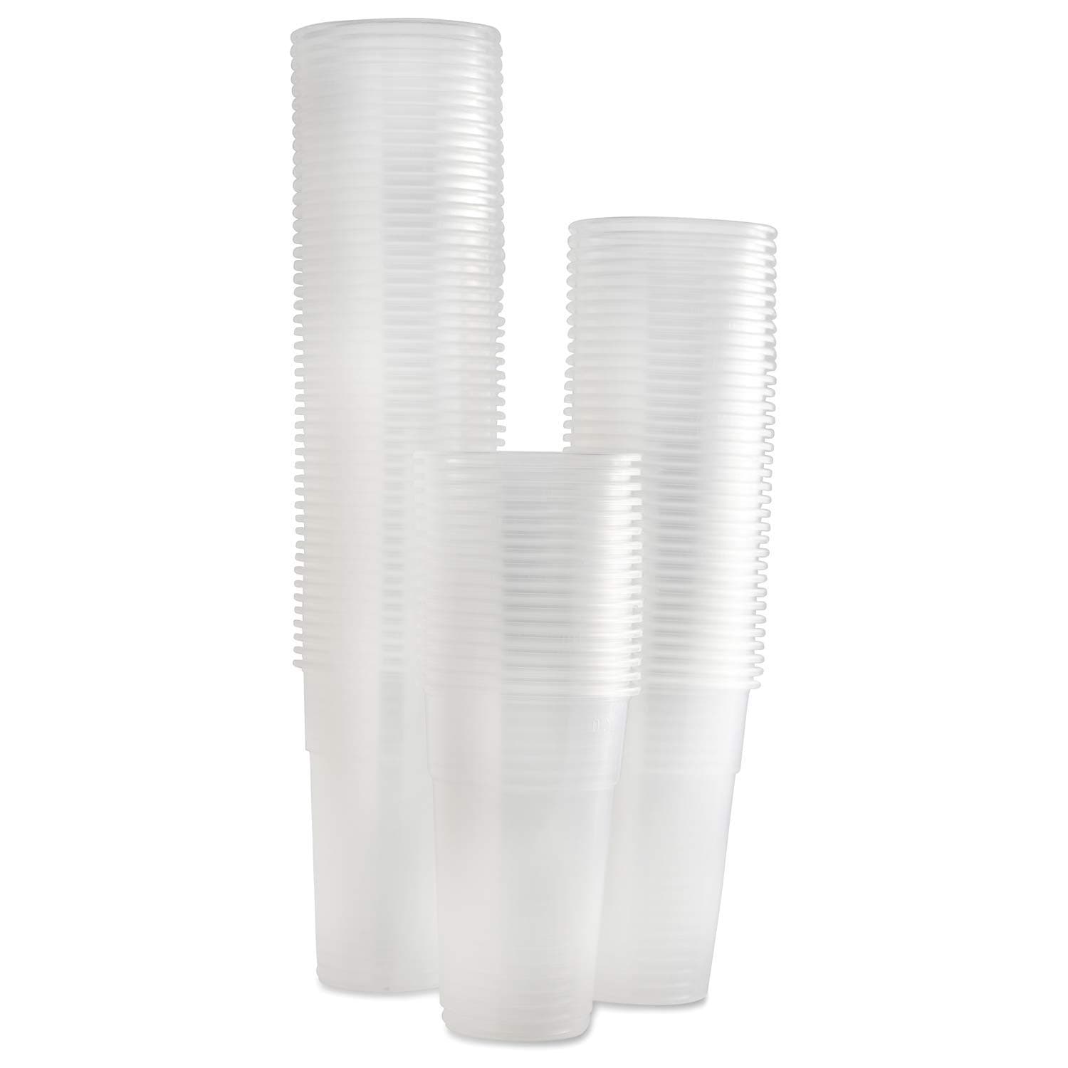 Caterserve 100 Large Plastic Glasses - Beer Cups Made from Clear PP Half Pint to line