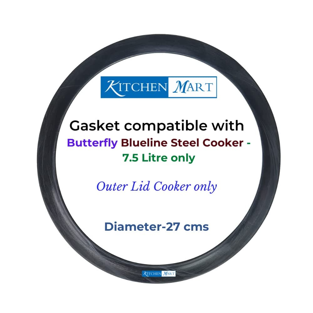 Kitchen Mart Gasket compatible with Butterfly Outer Lid Pressure cooker (For Steel Cookers, 7.5 Litres)